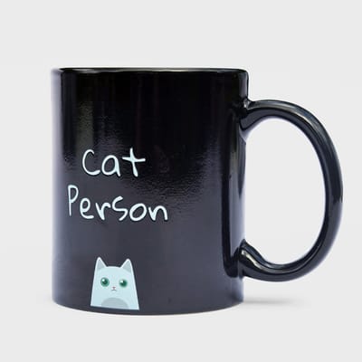 pikkii Crazy Cat Person Warmteveranderende keramiek Mok 9,6x12,0x8,2 cm 375gr 300 ml