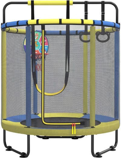 SP® Fitness Trampoline - Mini Trampoline - Inclusief Grijpstang - Zwart - 102cm x 122cm x 19cm