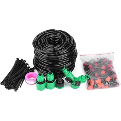 40M Micro Waterirrigatiesysteem Tuin Kas Planten Watergeefslang Kit black