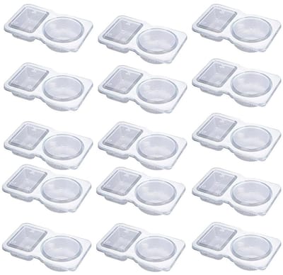 Dailygoods- Kruidenpotjes Dubbel 15 Stuks - Kruidenpotjes met Deksels - Specerijenbakjes - Kunststof - Transparant - Handig voor Kamperen