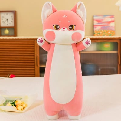 70-130cm Gigantisch Lang Kawaii Kat Sprookje Rode Vos Pluche Speelgoed Knuffeldier Kat Knuffelkussen Kussen Voor Meisjes Verjaardag Cadeau about 65-70cm