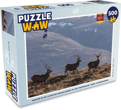 Puzzel Herten in de Schotse hooglanden in het Nationaal park Cairngorms - Legpuzzel - Puzzel 500 stukjes