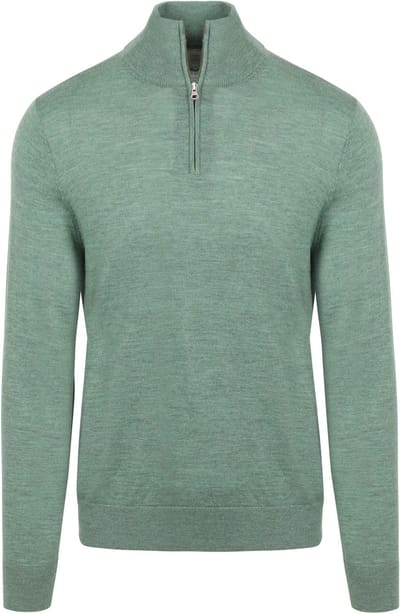 King Essentials The Michael Half Zip Pull Merino Groen - Maat XXL - Heren - Pullovers