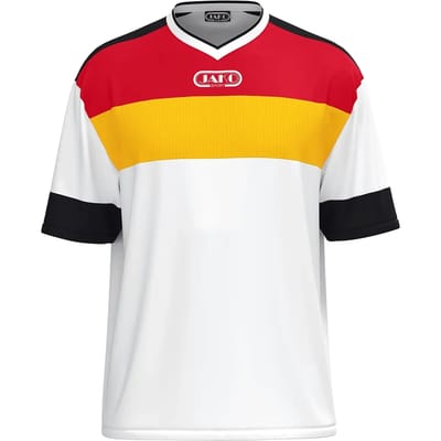 Jako Club 92 Shirt Korte Mouw Heren - Wit / Geel / Rood / Zwart | Maat: S