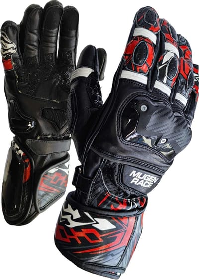 MUGENRACE Moone Sport Zwart Rode Handschoenen - Handschoen