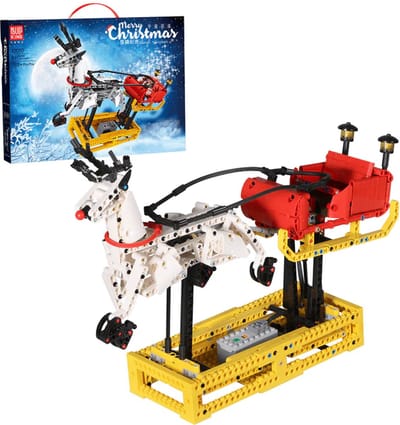 Mouldking 10010 - Kerst - Slee met Rendier - RC Bestuurbaar - Bouwset - Past op alle bekende merken - 788 onderdelen