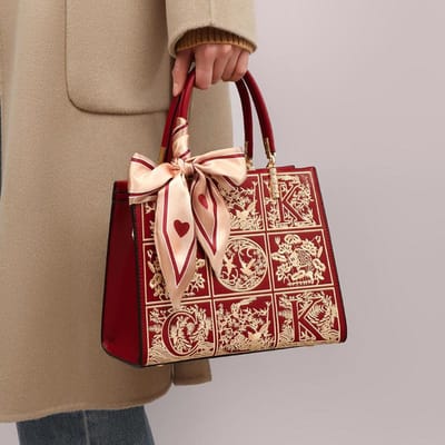 Nieuwe Dames Tas Crossbody Tas Echt Leer Nieuwe Chinese Stijl High-end Bruids Bruiloftstas Handheld Moeder Tas brown