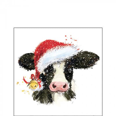 20 Servetten kerst, koe, 25 x 25