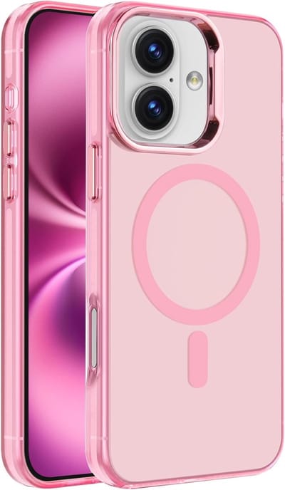 Magnetische hoes Geschikt voor: iPhone 16 Plus - Compatibel met Magsafe - Slank, dun, schokbestendig hoesje - Roze