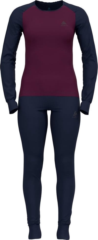 ODLO - Maat XL - Set ACTIVE WARM ECO Special Set Vrouwen Thermoset - Diving Navy, Pickled Beet