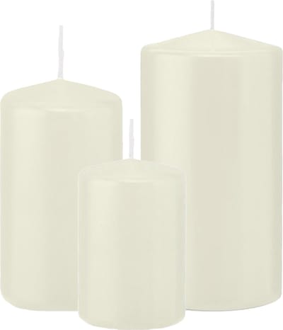 Trend Candles - Stompkaarsen set 6x stuks ivoor wit 10-12-15 cm