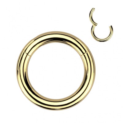 Clicker ring Titanium big size 8x12 - goud - LMPiercings