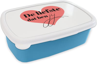 Broodtrommel Blauw - Lunchbox - Brooddoos - Quotes - Relatie - Stel - De liefste dat ben jij - Spreuken - 18x12x6 cm - Kinderen - Jongen