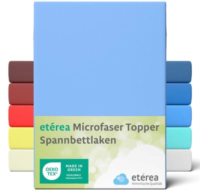 etérea Microvezel Topper Hoeslaken – Lichtblauw – 90x200 / 100x200 cm
