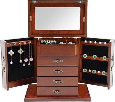 Sieradenkist - Opberger Organizer - Sieraden Opbergen - 4 Lades - 25x15x24 cm - Bruin