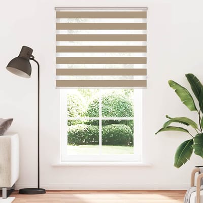vidaXL - Zebra - Blind - 120x200 - cm - stofbreedte - 115,9 - cm - polyester - zandbruin