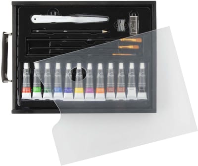Nassau Zwarte Houten Koffer Acryl Set - 21dlg.