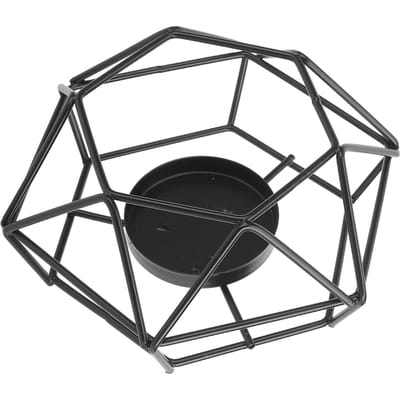 Metalen Draad Kaarsenhouder Ins Stijl Vintage Decoratieve Kandelaar voor Open Haard Bijzettafel Patio black