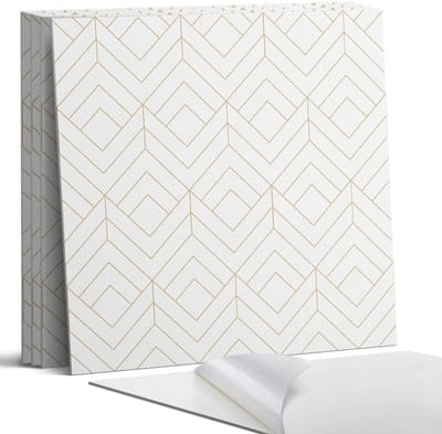 Coloray Wandpanelen Zelfklevend - Geometrisch diamantpatroon Zelfklevende Wandpanelen - 50 cm x 50 cm - Romig Wandpaneel PVC - 5 stuks - Mozaïeken Wandpanelen Zelfklevend - Wandpanelen Keuken - Wandpaneel Badkamer