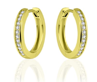 Schitterende 14K Gold Plated Zilveren Oorringen met Zirkonia's