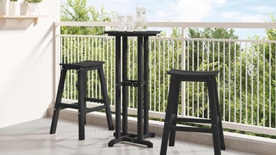 Outdoor bartafel - Hoge tafel - Buiten genieten - Weerbestendig HDPE - 55 x 55 x 107 cm - Zwart