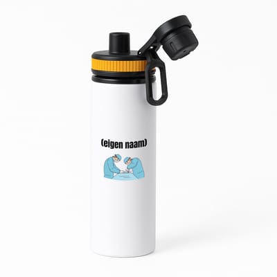 Hacebo® - chirurgen met eigen naam waterfles met draaidop oranje - Chirurg - Patiënten/doktoren - collega's - verjaardag - afscheidscadeau - geschenk - kado - water fles - 850ML