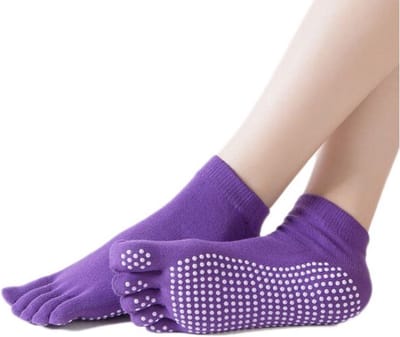 New Age Devi - Teen sokken -Paars - sport - fitness - pilates - yoga - anti slip - slijtvast - ademend