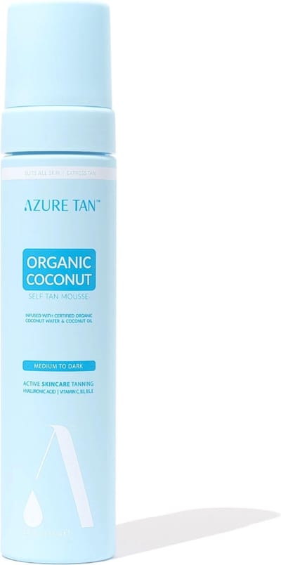 Self Tan Mousse ORGANIC COCONUT - Medium To Dark 200ml, Azure Tan