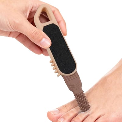 Eelt Remover Voeten - Voetvijl Scrubber - Voetverzorging Thuis - Met Teenspleetreiniging - 14.5 cm - Zwart