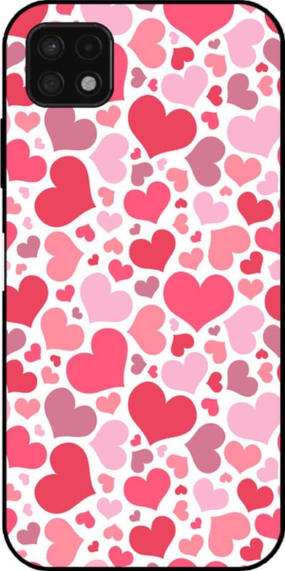 Smartphonica Telefoonhoesje Geschikt voor Samsung Galaxy A22 5G met Hartjes Print - Hearts Design TPU Backcover Case - Kinder Hoesje met Hartjes Design geschikt voor Samsung Galaxy A22 5G