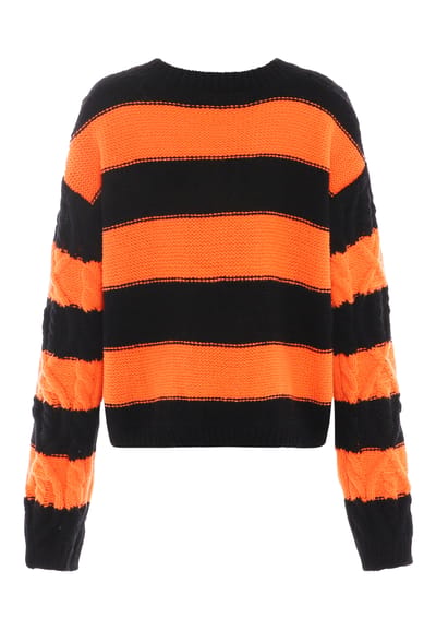 Mymo Gebreide trui Dames zwart/oranje