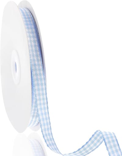 Blauw-witte Gingham Tape 3/8 Inch x 45.7 m, Buffalo Checker Tape voor DIY Projecten, Knutselen, Cadeauverpakking en Picnics