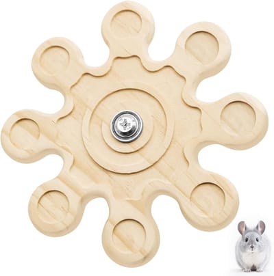 Houten Kauwspeeltjes - Knaagdier Speeltjes - Tandenknarsen Bevorderen - Sneeuwvlok Vorm - 8.89 x 6.35 cm - Houtkleur