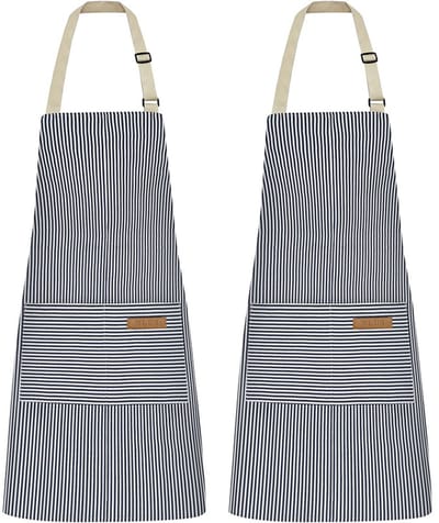 Duoschorten - Kookschorten - Gestreepte schorten - Met zakken - Unisex - Stijl E