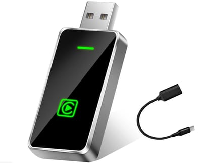 Draadloze CarPlay-adapter – Draadloze Android Auto-adapter – Stabiele Verbinding Bluetooth V5.4 – Dual-Band Wi-Fi Plug & Play – USB & USB-C/Type-C Adapter – Geschikt voor iOS 10+ en Android 11+