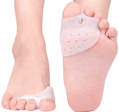 Siliconen Teenspreider Voor 3 Tenen I Bunion Beschermer I Voorvoetkussen I Hallux Valgus Tegen Pijn I Voor in Schoenen I Set van 2 I Wit