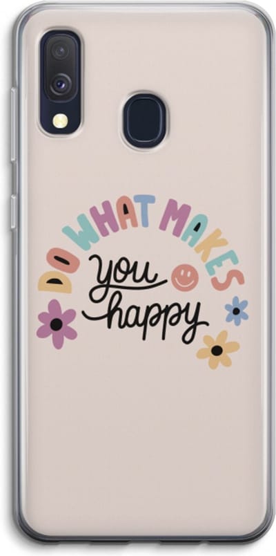 Case Company® - Hoesje geschikt voor Samsung Galaxy A40 hoesje - Happy days - Soft Cover Telefoonhoesje - Bescherming aan alle Kanten en Schermrand