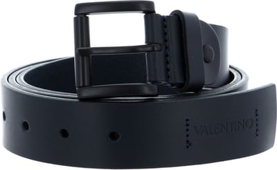 VALENTINO Leren Riem Bairone Classic Men's Belt W105 Blu Donkerblauw