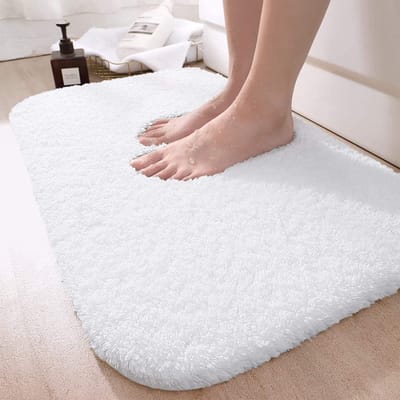 Unyqoos® Ultrazachte Antislip Badmat van Microvezel voor Badkamer, Douche en Wastafel - 40 x 60 cm - Wit