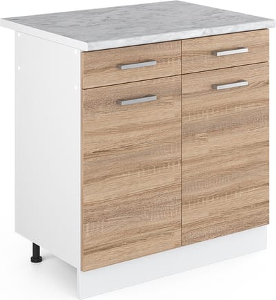 Vicco R-Line Universele onderkast – 80 cm met laden en deuren, met werkblad Sonoma