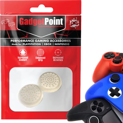 Gadgetpoint - Thumb Grips voor PlayStation, PS5, Xbox X/S, One & Switch Pro Controller - Gaming Thumbgrips - Performance Anti-Slip Thumbsticks - Bescherming Accessoires - Thumbs Stippen - Transparant