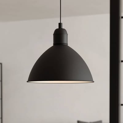 EGLO Priddy Hanglamp - E27 - Ø 30,5 cm - Zwart|Wit - Staal