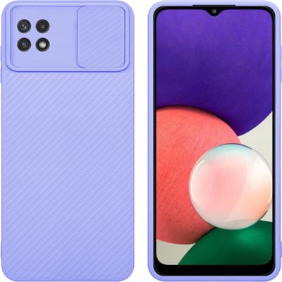Cadorabo Hoesje geschikt voor Samsung Galaxy A22 5G in Bonbon Paars - Beschermhoes van flexibel TPU-silicone Case Cover en met camerabescherming