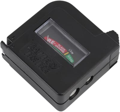 Batterij Tester - Capaciteit Meter - Batterijen Controleren - Batterijloze Werking - Compact Formaat - Zwart