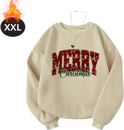 Bovista Kersttrui - Dames - Foute Kersttrui - Christmas Sweater - Kerst Sweater - Christmas Jumper - Pyjama - Abrikoos - XXL