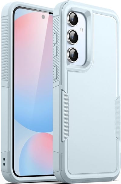 Exobox Geschikt voor Samsung Galaxy S24 FE 5G - Back Cover Hoesje - Dubbele Laagse Bescherming - Blauw