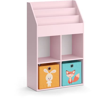Vicco Luigi Kinderboekenkast – 72 x 114.2 cm met 2 vouwdozen (kleurrijk) Roze