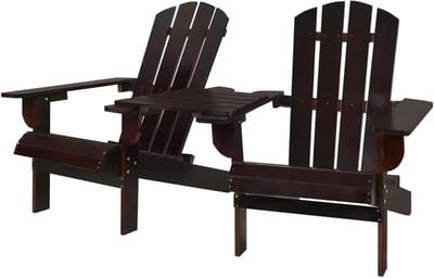 Adirondack Stoel - Tuinstoel Ligstoel - Buiten Ontspannen - Massief Dennenhout - 108.5 x 58 x 27.5 cm - Bruin