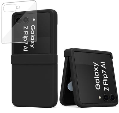 ChiGuard Hoesje & Screenprotector geschikt voor Samsung Galaxy Z Flip 7 - Case - Zwart