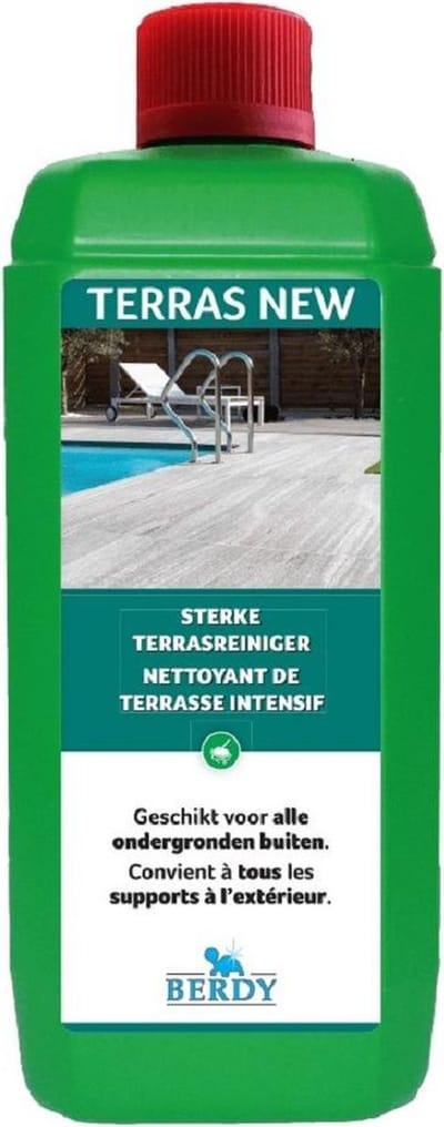 Terras New - Sterke terrasreiniger - ALLE ONDERGRONDEN - Berdy - 1 L